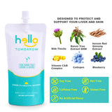 Hello Tomorrow Natural Drink - with DHM, Milk Thistle, Vitamins, Collagen Helps Liver and Skin Detox Beverage 12Pack